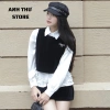 Set Áo Sơ Mi Dài Tay Gấu, Croptop Nhung, Nơ Đá Cài Bigsize - Đồ Bộ Nữ Sang Chảnh Form Rộng, Giá 169.000 VND 5