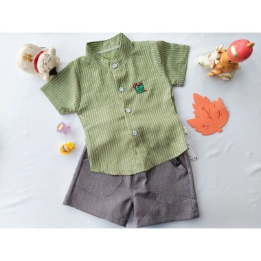 Set áo sơ mi kẻ sọc và quần short bé trai 1-8 tuổi thời trang hè hiện đại giá ưu đãi 167.500đ 9