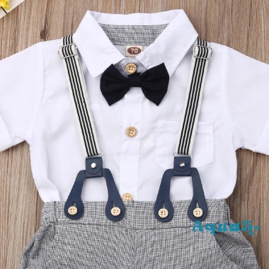 Set áo sơ mi liền thân, quần short yếm cho bé trai, giá 210k, thoáng mát mùa hè 4