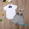 Set áo sơ mi liền thân, quần short yếm cho bé trai, giá 210k, thoáng mát mùa hè 8