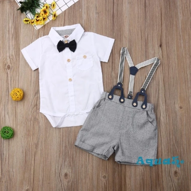 Set áo sơ mi liền thân, quần short yếm cho bé trai, giá 210k, thoáng mát mùa hè 8