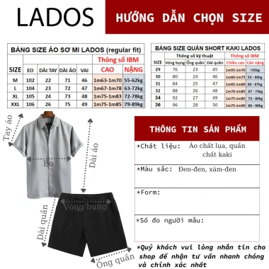Set áo sơ mi lụa tay ngắn 8.069 + quần kaki nam lưng chun 4.103 - Giá ưu đãi 262k, trẻ trung thời trang LADOS-7.103 3