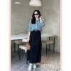 Set áo sơ mi sọc xanh + chân váy dài đen công sở thanh lịch MeiMei ST17.673 - Giá chỉ 400.000₫ 9
