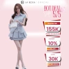 Set Áo Sơ Mi Vạt Xoè & Váy Ly Xếp Nhẹ Tôn La Rosa Thanh Lịch Đính Nơ Eo Ôm 670k
