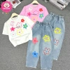 Set áo thun cotton hoa và quần jean bé gái 23-52kg, xinh xắn đi học, đi chơi - Giá 249.000₫ 3