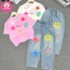 Set áo thun cotton hoa và quần jean bé gái 23-52kg, xinh xắn đi học, đi chơi - Giá 249.000₫ 4