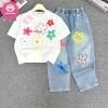 Set áo thun cotton hoa và quần jean bé gái 23-52kg, xinh xắn đi học, đi chơi - Giá 249.000₫ 7