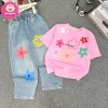 Set áo thun cotton hoa và quần jean bé gái 23-52kg, xinh xắn đi học, đi chơi - Giá 249.000₫ 8