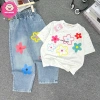 Set áo thun cotton hoa và quần jean bé gái 23-52kg, xinh xắn đi học, đi chơi - Giá 249.000₫ 9