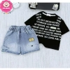 Set áo thun cotton in và quần sọc jean cho bé trai 10-28 dưới 1m25 - 165.000đ 8