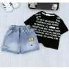 Set áo thun cotton in và quần sọc jean cho bé trai 10-28 dưới 1m25 - 165.000đ 10