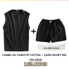 Set áo thun tanktop 3 lỗ thể thao + quần short đùi Kate nam - Tập gym, chạy bộ, mặc nhà, dạo phố LADOS-7.107 2
