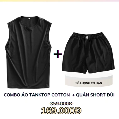 Set áo thun tanktop 3 lỗ thể thao + quần short đùi Kate nam - Tập gym, chạy bộ, mặc nhà, dạo phố LADOS-7.107 2 Set áo thun tanktop 3 lỗ thể thao + quần short đùi Kate nam - Tập gym, chạy bộ, mặc nhà, dạo phố LADOS-7.107 2