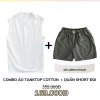 Set áo thun tanktop 3 lỗ thể thao + quần short đùi Kate nam - Tập gym, chạy bộ, mặc nhà, dạo phố LADOS-7.107 3