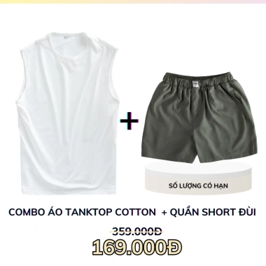 Set áo thun tanktop 3 lỗ thể thao + quần short đùi Kate nam - Tập gym, chạy bộ, mặc nhà, dạo phố LADOS-7.107 3 Set áo thun tanktop 3 lỗ thể thao + quần short đùi Kate nam - Tập gym, chạy bộ, mặc nhà, dạo phố LADOS-7.107 3
