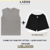 Set áo thun tanktop 3 lỗ thể thao + quần short đùi Kate nam - Tập gym, chạy bộ, mặc nhà, dạo phố LADOS-7.107 6