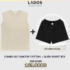 Set áo thun tanktop 3 lỗ thể thao + quần short đùi Kate nam - Tập gym, chạy bộ, mặc nhà, dạo phố LADOS-7.107 7