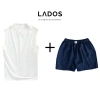Set áo thun tanktop 3 lỗ thể thao + quần short đùi Kate nam - Tập gym, chạy bộ, mặc nhà, dạo phố LADOS-7.107 9