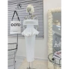 Set áo trễ vai bé to và váy bút chì dài thun gân - Tiệc, công sở, giảm còn 139k 2