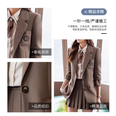 Set áo vest & váy xếp ly nữ nâu xuân - Hàn Âu sang trọng, giảm 23% chỉ 789.275₫