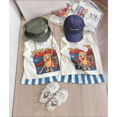 Set Ba Lỗ Bé Trai Hoạ Tiết TungTung Sahur Hot Hit - Size 6-27kg Giá ưu đãi 155k