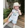 Set Ba Lỗ Bé Trai Surf Vibes quần sọc caro xanh chất liệu mềm mát giá ưu đãi 145k 4