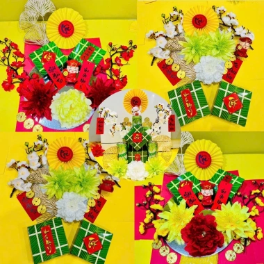 Set bánh chưng Đỏ Vàng Xanh - Tháp chưng xanh + Tháp nước ngọt Giá 59.000₫