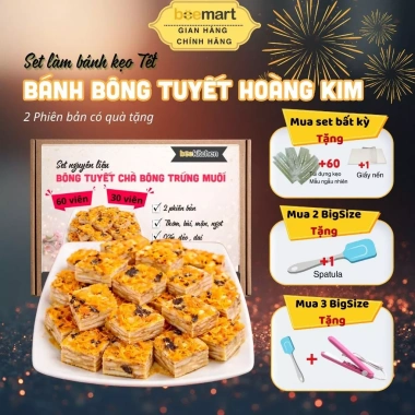 Set bánh TẾT Bông tuyết Hoàng Kim + Link tặng Máy hàn, Spatula - bánh vị mặn nhẹ, béo thơm, giá 119.000 VND