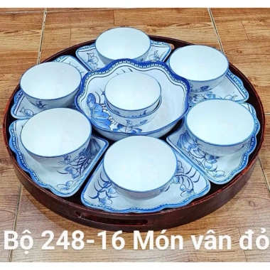 Sét bát đĩa bày mâm thắp hương - Bộ gốm sứ hoa mặt trời cao cấp, chỉ 200.000 VND