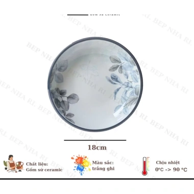 Sét bát đĩa chén gốm sứ cao cấp 30 chi tiết – Hoa văn Diệp Hồng sang trọng, giá 159.000₫