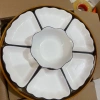Sét bát đĩa gốm sứ hoa mặt trời 45cm hoa văn hoan tiết viền đen sắc nét giá 179k 2