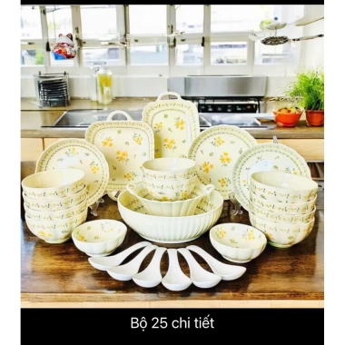 Sét bát đĩa gốm sứ hoa văn Mai Vàng cao cấp - Giá ưu đãi 250.000đ, decor loại 1 2