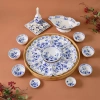 SET Bát Đĩa Hoa Mặt Trời Bộ Cúng Gia Tiên - Hoa Sen Xanh Đen Gốm Sứ Giá 250k