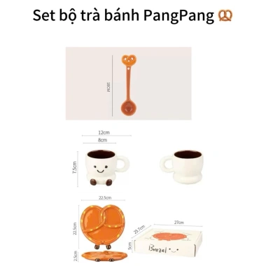 Set bát đĩa sứ trà bánh Pang pang 6 món, chất liệu cao cấp, giá chỉ 47.000 VND