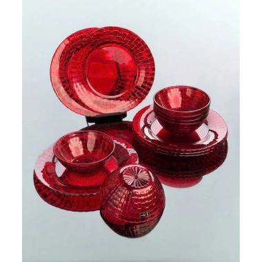 Set bát đĩa thuỷ tinh pha lê màu IRRIS DE - 6 món, giá ưu đãi 1.286.000₫