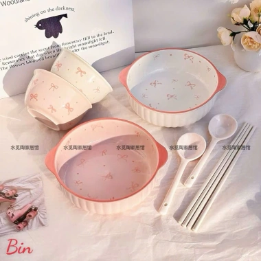 Set Bát Nơ 4 Món Tone Hồng Siêu Xinh – Giá chỉ 219.888₫, giảm từ 283.656₫ 2