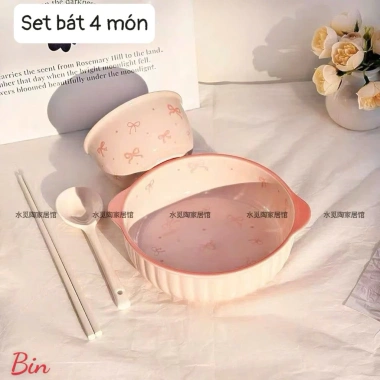 Set Bát Nơ 4 Món Tone Hồng Siêu Xinh – Giá chỉ 219.888₫, giảm từ 283.656₫ 9