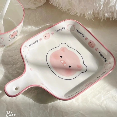 Sét Bát Sứ 3 Chi Tiết Hoạ Tiết Lợn Xinh Xắn - Bọc Xôps, Giá ưu đãi 102.000đ 5