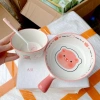 Set Bát Sứ 3 Món Hoạ Tiết Lợn Hồng Cute – Giá ưu đãi 129.900₫ 2