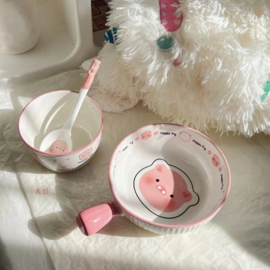 Set Bát Sứ 3 Món Hoạ Tiết Lợn Hồng Cute – Giá ưu đãi 129.900₫ 8