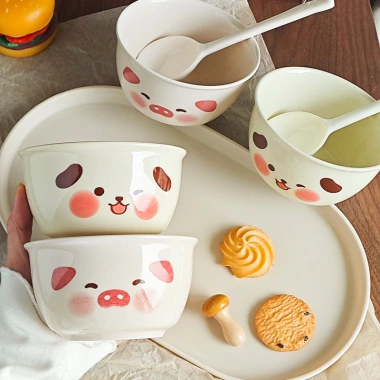 Set Bát Sứ Cute 4 Món Hoạt Hình Dễ Thương Đóng Hộp Xốp Bát Ăn Cơm BOLI HOUSE 44.496₫