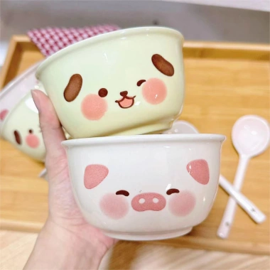 Set Bát Sứ Cute 4 Món Hoạt Hình Dễ Thương Đóng Hộp Xốp Bát Ăn Cơm BOLI HOUSE 44.496₫