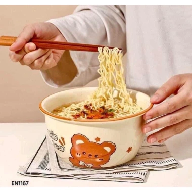 Set bát sứ dễ thương 2 bát + 2 thìa Ati Abin giá ưu đãi 71.000₫