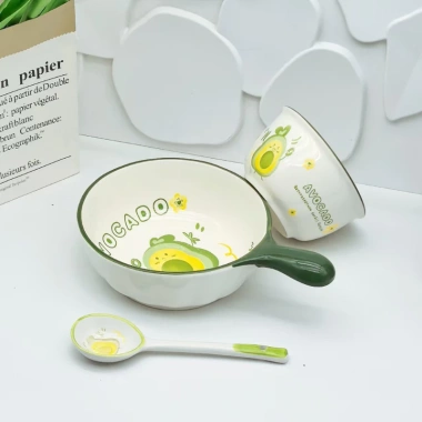 Set bát sứ quả bơ 3 chi tiết đóng xốp - Đồ ăn quà tặng dịp đặc biệt, chỉ 110.000 VND 2