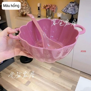 Set bát tô đựng canh và thìa trơn hình hoa nhẹ nhàng FREESHIP giá ưu đãi 82.800₫