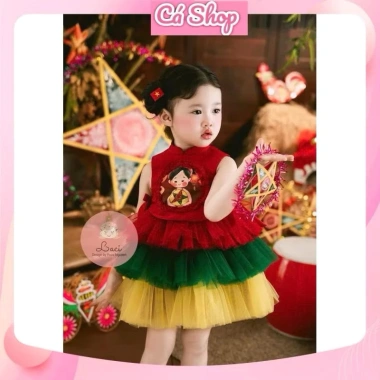 Set bé gái CS413 váy lễ hội Noel Giáng sinh Tết Trung Thu giảm còn 88.000₫ 7