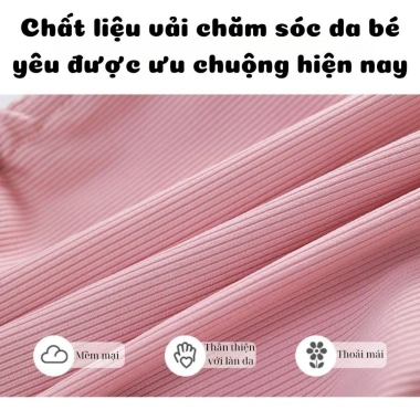 Set Bé Gái Gân Tăm Áo Tay Ngắn Rút Eo Quần Ống Loe Nhẹ Mềm Giá 165.240₫