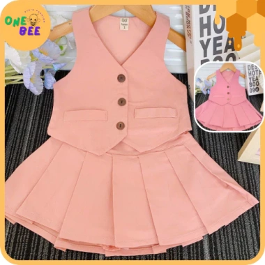 Set Bé Gái Ghi Lê, Chân Váy Xếp Ly & Lót Trong - Thanh Lịch Dễ Thương 150.000 VND