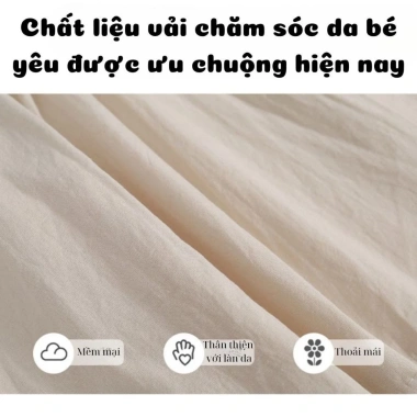 Set bé gái ngắn tay áo cổ tròn, quần chun họa tiết, vải mềm mại, 198.000₫ 9