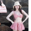 Set BIGSIZE 2 Món Váy Đi Biển Bikini Siêu Cưng Màu Đỏ Kẻ Carroo - Giá chỉ 169.000₫ 2